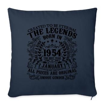 Birthday 1954 January 1954 born in January 1954 - Sofa pillowcase 17,3'' x 17,3'' (45 x 45 cm) - navy - Front