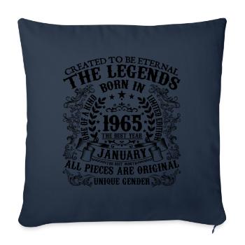 Birthday 1965 January 1965 born in January 1965 - Sofa pillowcase 17,3'' x 17,3'' (45 x 45 cm) - navy - Front
