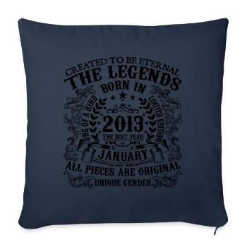 Birthday 2013 January 2013 born in January 2013 - Sofa pillowcase 17,3'' x 17,3'' (45 x 45 cm) - navy - Front