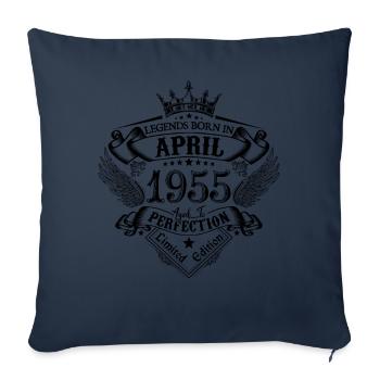 anniversaire Avril 1955 avril anniversaire 1955 - Housse de coussin décorative 45 x 45 cm - bleu marine - Devant