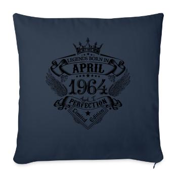 anniversaire Avril 1964 avril anniversaire 1964 - Housse de coussin décorative 45 x 45 cm - bleu marine - Devant