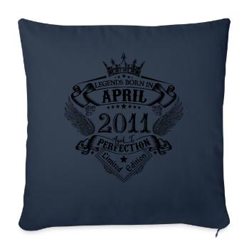 anniversaire Avril 2011 avril anniversaire 2011 - Housse de coussin décorative 45 x 45 cm - bleu marine - Devant