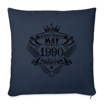 anniversaire Mai 1990 Mai anniversaire 1990 - Housse de coussin décorative 45 x 45 cm - bleu marine - Devant