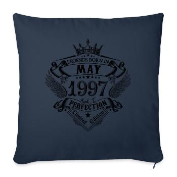 anniversaire Mai 1997 Mai anniversaire 1997 - Housse de coussin décorative 45 x 45 cm - bleu marine - Devant