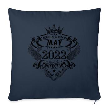anniversaire Mai 2022 Mai anniversaire 2022 - Housse de coussin décorative 45 x 45 cm - bleu marine - Devant