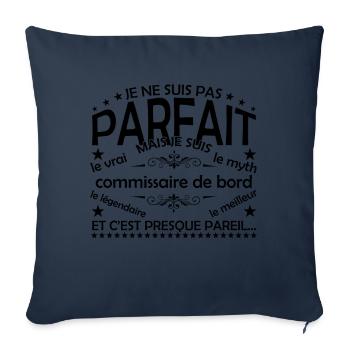commissaire de bord cadeau commissaire de bord le - Housse de coussin décorative 45 x 45 cm - bleu marine - Devant
