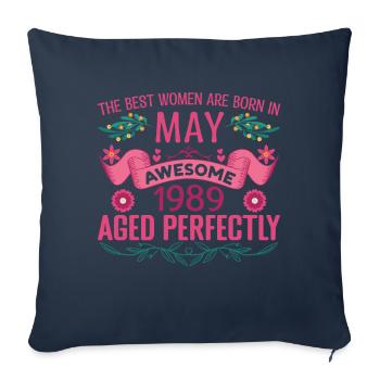 May 1989 Birthday Wife May 1989 Birthday - Sofa pillowcase 17,3'' x 17,3'' (45 x 45 cm) - navy - Front