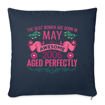 May 2006 Birthday Wife May 2006 Birthday - Sofa pillowcase 17,3'' x 17,3'' (45 x 45 cm) - navy - Front