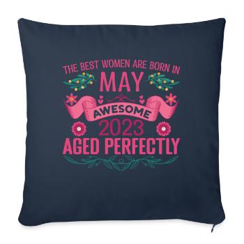 May 2023 Birthday Wife May 2023 Birthday - Sofa pillowcase 17,3'' x 17,3'' (45 x 45 cm) - navy - Front