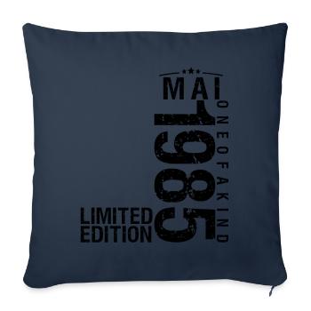 Anniversaire Mai 1985 Mai né en Mai - Housse de coussin décorative 45 x 45 cm - bleu marine - Devant