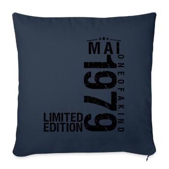 Anniversaire Mai 1979 Mai né en Mai - Housse de coussin décorative 45 x 45 cm - bleu marine - Devant