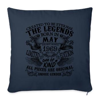 Birthday 1969 May 1969 born in May 1969 - Sofa pillowcase 17,3'' x 17,3'' (45 x 45 cm) - navy - Front