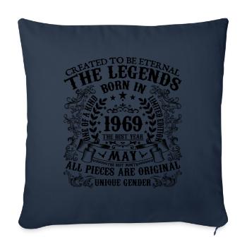 Birthday 1969 May 1969 born in May 1969 - Sofa pillowcase 17,3'' x 17,3'' (45 x 45 cm) - navy - Front
