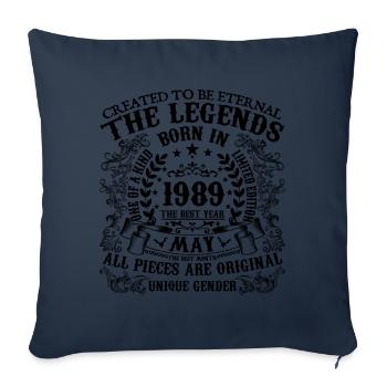 Birthday 1989 May 1989 born in May 1989 - Sofa pillowcase 17,3'' x 17,3'' (45 x 45 cm) - navy - Front