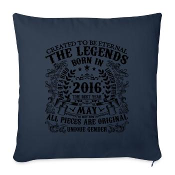 Geburtstag 2016 Mai 2016 geboren im Mai 2016 - Sofakissenbezug 45 x 45 cm - Navy - Vorne
