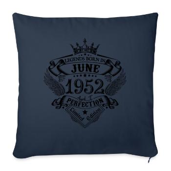 Birthday June 1952 June Birthday 1952 - Sofa pillowcase 17,3'' x 17,3'' (45 x 45 cm) - navy - Front