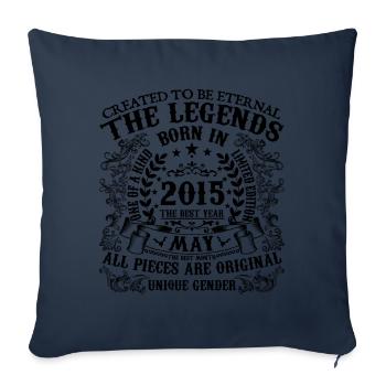 Birthday 2015 May 2015 born in May 2015 - Sofa pillowcase 17,3'' x 17,3'' (45 x 45 cm) - navy - Front