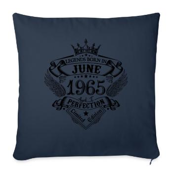 Birthday June 1965 June Birthday 1965 - Sofa pillowcase 17,3'' x 17,3'' (45 x 45 cm) - navy - Front