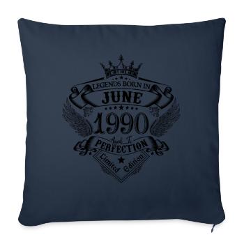 anniversaire Juin 1990 Juin anniversaire 1990 - Housse de coussin décorative 45 x 45 cm - bleu marine - Devant