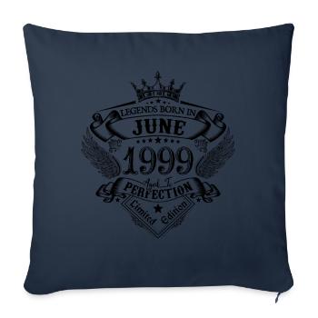 birthday June 1999 June anniversary 1999 - Sofa pillowcase 17,3'' x 17,3'' (45 x 45 cm) - navy - Front