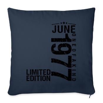 Birthday June 1977 June born in June 1977 - Sofa pillowcase 17,3'' x 17,3'' (45 x 45 cm) - navy - Front