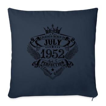 1952 July 1952 Birthday July 1952 - Sofa pillowcase 17,3'' x 17,3'' (45 x 45 cm) - navy - Front