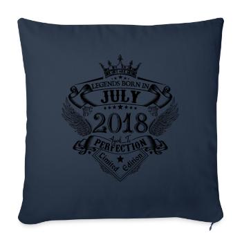 2018 July 2018 Birthday July 2018 - Sofa pillowcase 17,3'' x 17,3'' (45 x 45 cm) - navy - Front