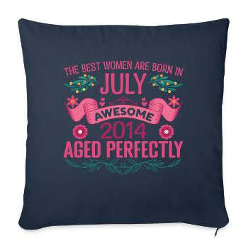 Juli 2014 Frauengeburtstag Juli 2014 - Sofakissenbezug 45 x 45 cm - Navy - Vorne