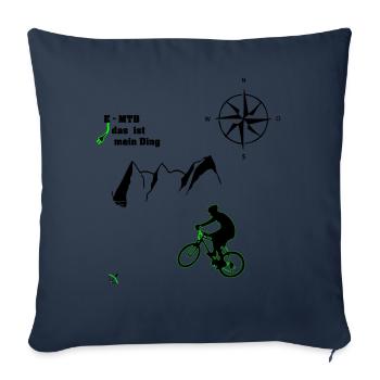 E MTB Berge - Sofakissenbezug 45 x 45 cm - Navy - Vorne