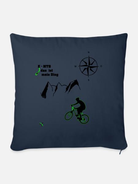 E MTB Berge - Sofakissenbezug 45 x 45 cm - Navy