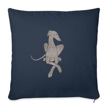 Greyhound couché gris clair - Housse de coussin décorative 45 x 45 cm - bleu marine - Devant