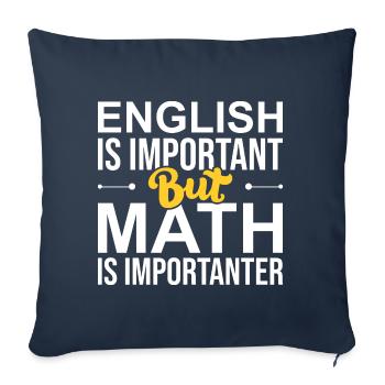English And Math Funny Graphic - Sofa pillowcase 17,3'' x 17,3'' (45 x 45 cm) - navy - Front