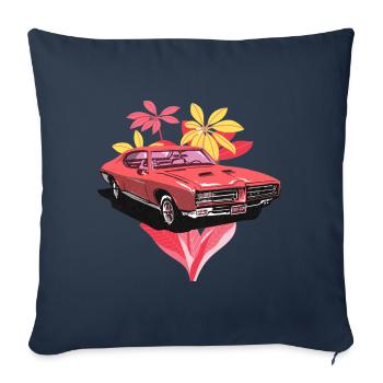Sports Car Flower Summer Gift Idea - Sofa pillowcase 17,3'' x 17,3'' (45 x 45 cm) - navy - Front