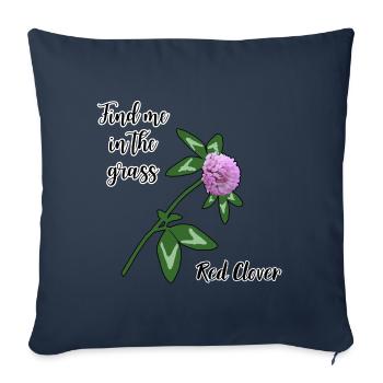 Find me in the grass... red clover - Sofa pillowcase 17,3'' x 17,3'' (45 x 45 cm) - navy - Front