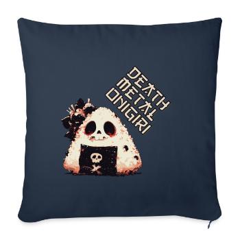 Onigiri Death Metal - Housse de coussin décorative 45 x 45 cm - bleu marine - Devant