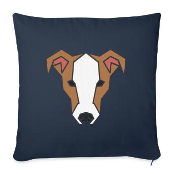 Jack Russell fait face à 1a - Housse de coussin décorative 45 x 45 cm - bleu marine - Devant