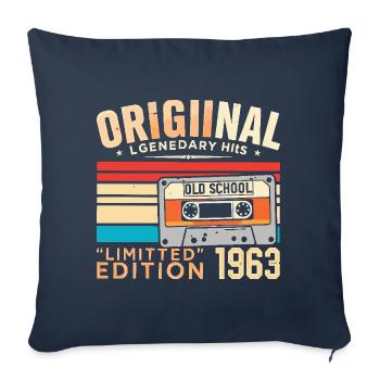 Original 1963, Legendary since 1963 Vintage 1963 - Sofa pillowcase 17,3'' x 17,3'' (45 x 45 cm) - navy - Front