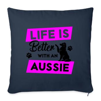 La vie est meilleure avec un Australien - Vector Design - Housse de coussin décorative 45 x 45 cm - bleu marine - Devant