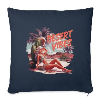 Sonnenuntergang Desert Vibes Urlaub Abenteuer - Sofakissenbezug 45 x 45 cm - Navy - Vorne