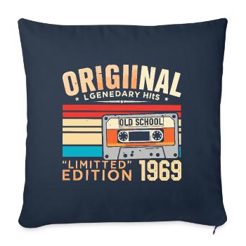 Original 1969, Légendaire depuis 1969 Vintage 1969 - Housse de coussin décorative 45 x 45 cm - bleu marine - Devant