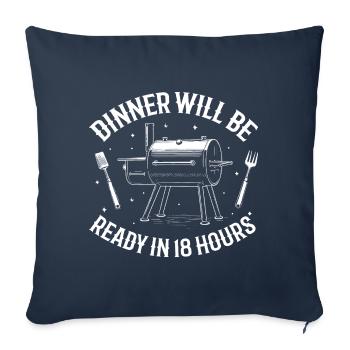 Dinner will be ready in 18 hours - Sofa pillowcase 17,3'' x 17,3'' (45 x 45 cm) - navy - Front