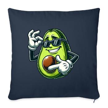 Coole Avocado Veganer Cartoon Comic Sonnenbrille - Sofakissenbezug 45 x 45 cm - Navy - Vorne