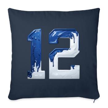 NO. 12 NUMBER 12 BLUE WHITE 12TH BIRTHDAY - Sofa pillowcase 17,3'' x 17,3'' (45 x 45 cm) - navy - Front