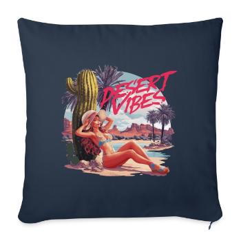 Sonnenuntergang Desert Vibes Urlaub Abenteuer - Sofakissenbezug 45 x 45 cm - Navy - Vorne