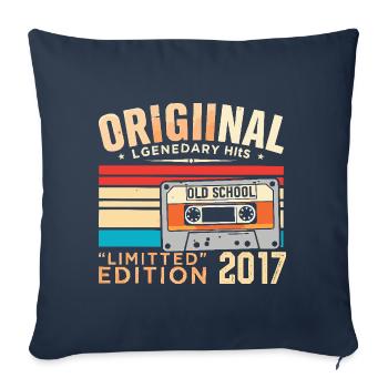 Original 2017, Legendary since 2017 Vintage 2017 - Sofa pillowcase 17,3'' x 17,3'' (45 x 45 cm) - navy - Front
