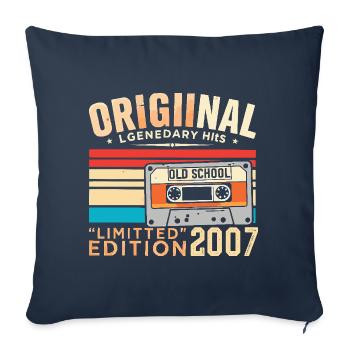 Original 2007, Légendaire depuis 2007 Vintage 2007 - Housse de coussin décorative 45 x 45 cm - bleu marine - Devant