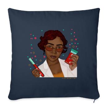 mad scientist - Sofa pillowcase 17,3'' x 17,3'' (45 x 45 cm) - navy - Front