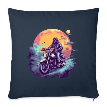 Rocker Biker Chopper - Housse de coussin décorative 45 x 45 cm - bleu marine - Devant