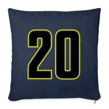 20 number - Sofa pillowcase 17,3'' x 17,3'' (45 x 45 cm) - navy - Front