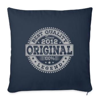 12e Anniversaire Original 2012 Vintage Cadeau - Housse de coussin décorative 45 x 45 cm - bleu marine - Devant